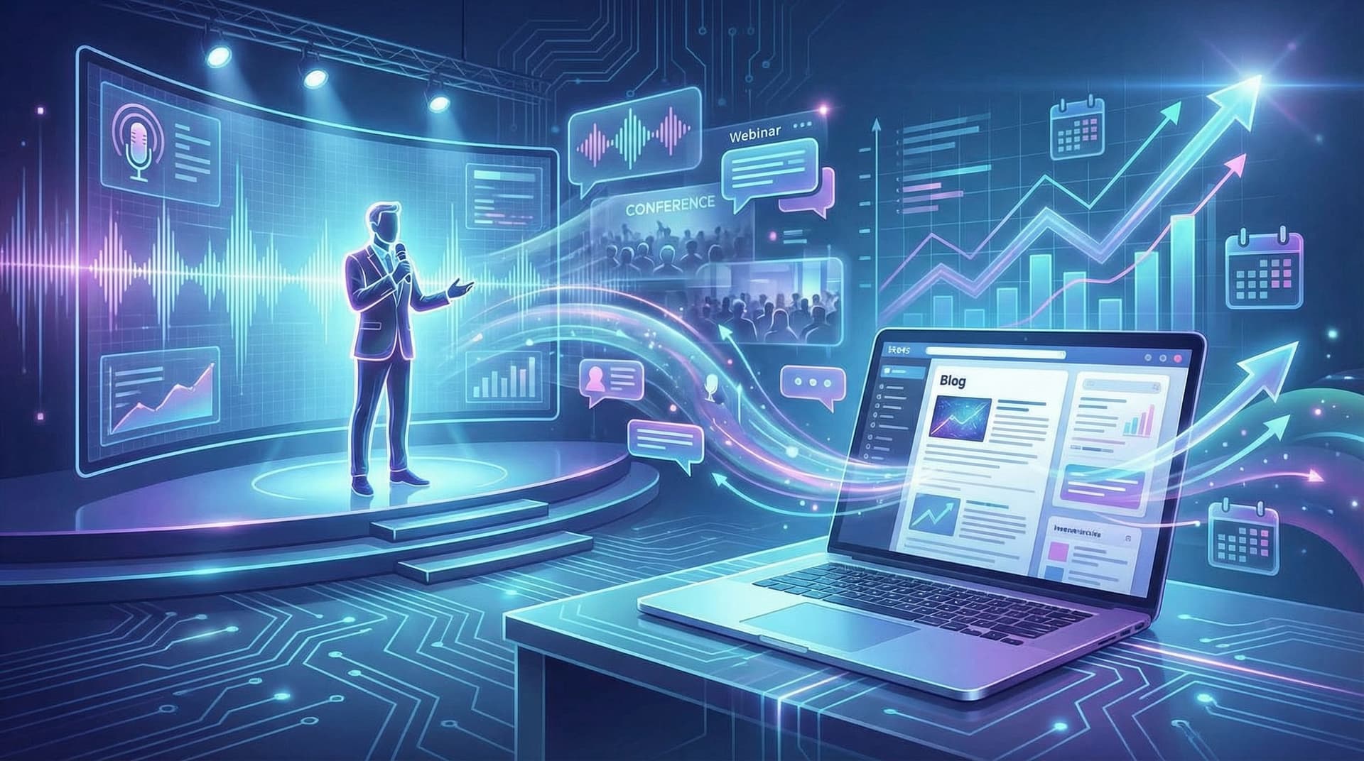 AI Blogging for Event-Led Growth: Turning Webinars, Conferences, and Podcasts into a Year of Search Traffic